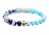 Turquoise - Web Jasper - Murano Glass Bracelet (8mm)