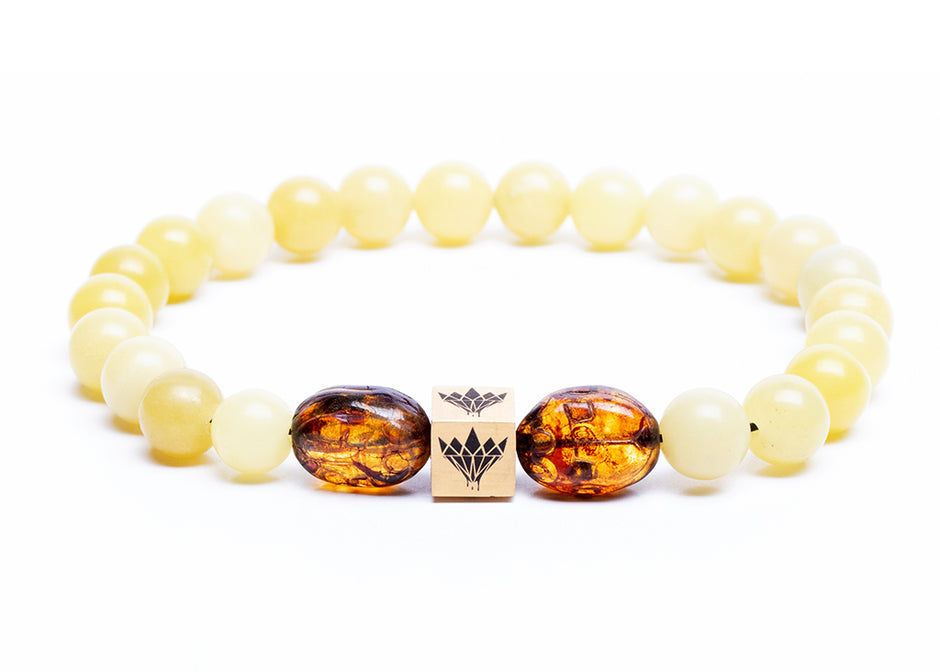 Lemon Jade - Scarab Bracelet (8mm)