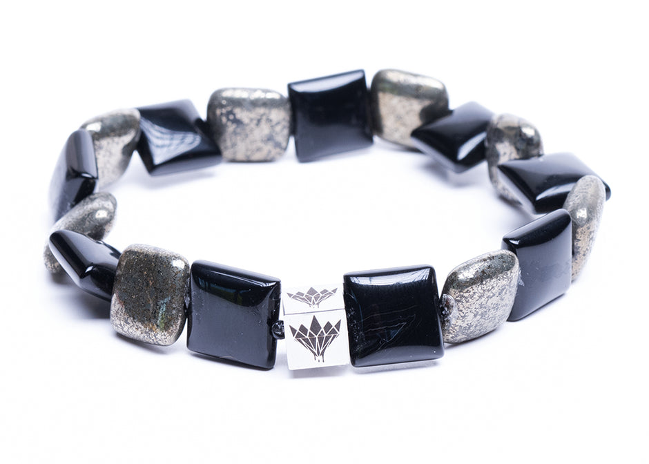 Black Onyx - Pyrite Bracelet (12-13mm)