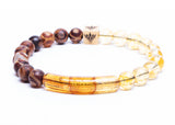 Tibetan Agate - Citrine - Murano Glass Bracelet (8mm)