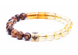 Tibetan Agate - Citrine - Murano Glass Bracelet (8mm)