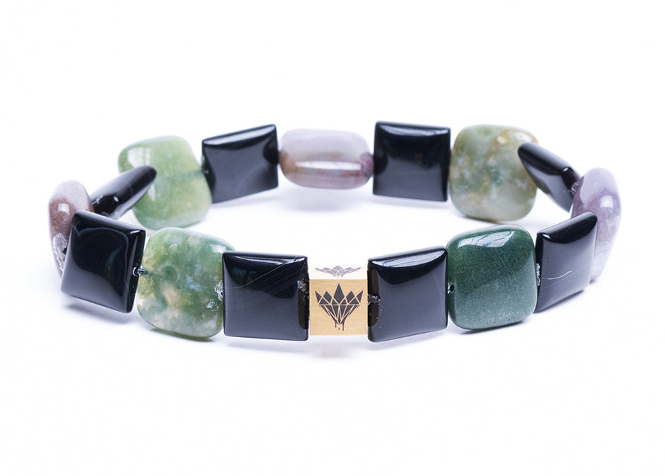 Black Onyx - Lavender Jade Bracelet (12mm)