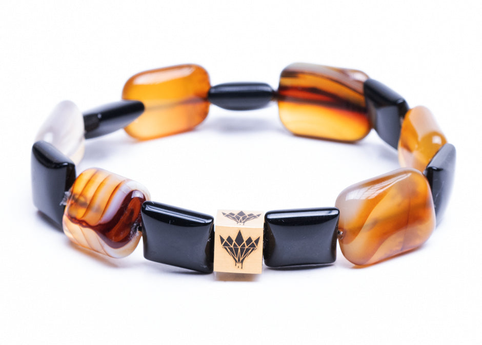 Black Onyx - Red Jasper Bracelet (12-13mm)