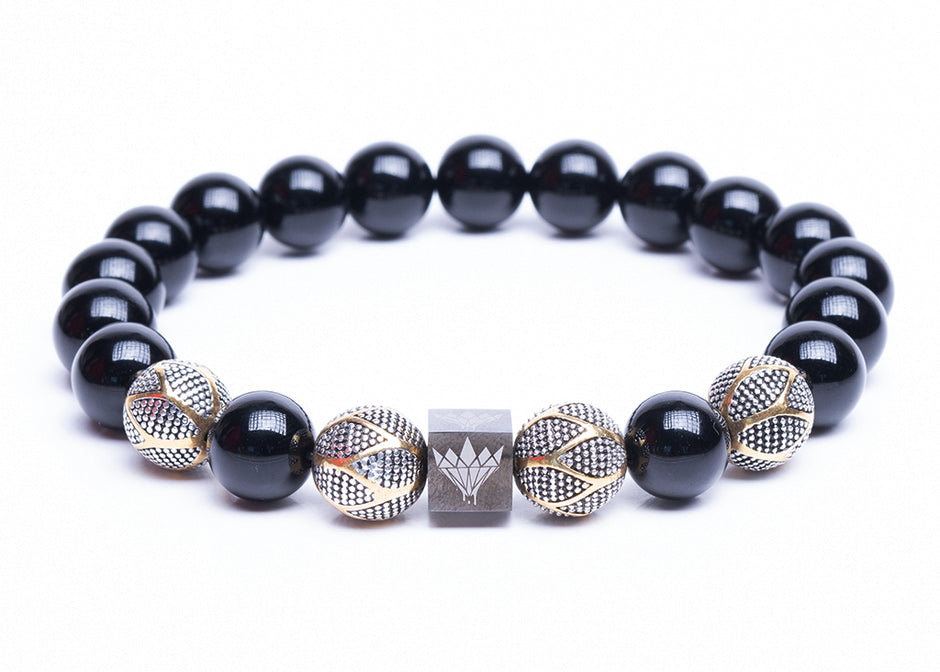 Black Onyx - Silver Bracelet (10mm)
