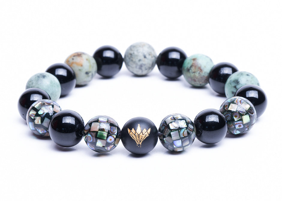 Paua Shell - African Turquoise Bracelet (12mm)