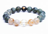 Rutilated Quartz - African Turquoise Bracelet (12mm)