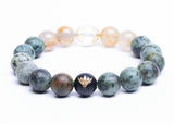 Rutilated Quartz - African Turquoise Bracelet (12mm)