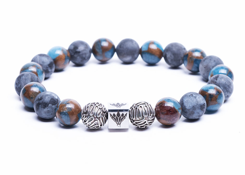 Impression Jasper - Silver Bracelet (10mm)
