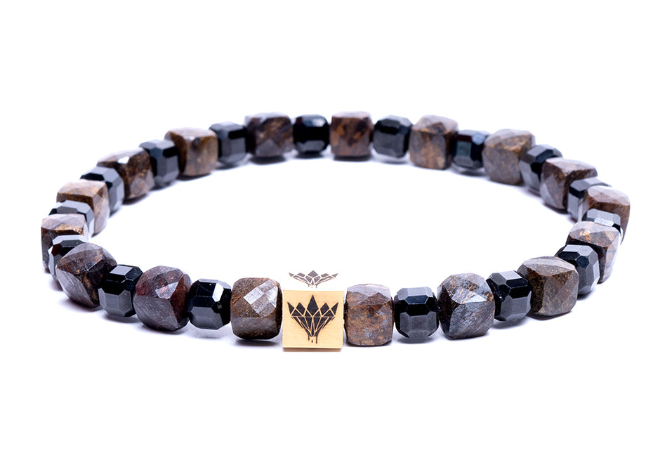 Black Tourmaline - Bronzite Bracelet (5-6mm)